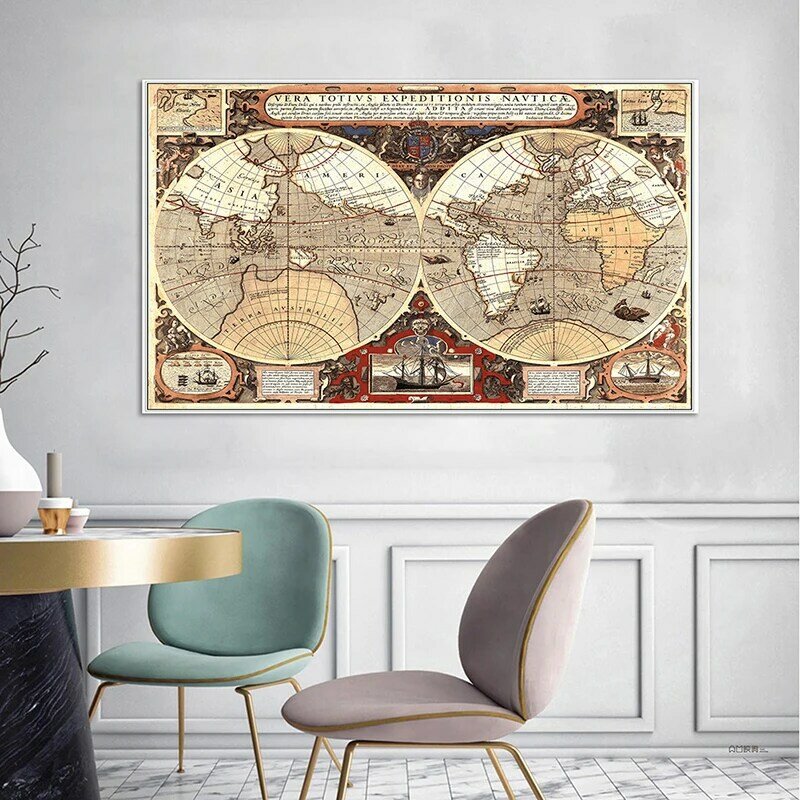 150*90 см Карта мира Плакат нетканый Холст Картина настенное Искусство Декор для гостиной офиса украшение школьные принадлежности