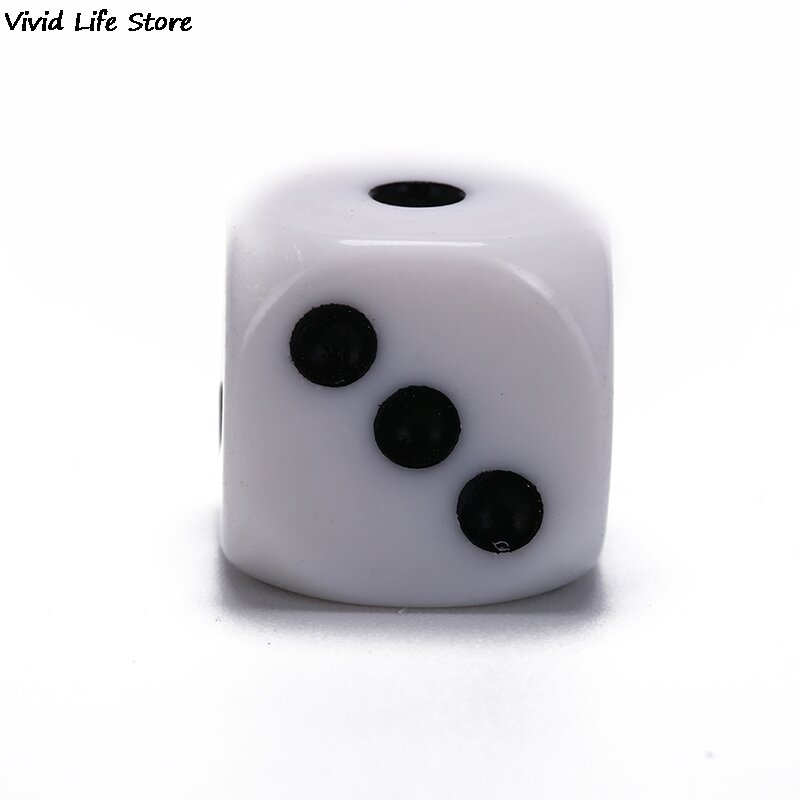 10mm/12mm/16mm dadu minum akrilik putih Hexahedron dadu bundar sudut klub pesta bermain permainan RPG Set dadu