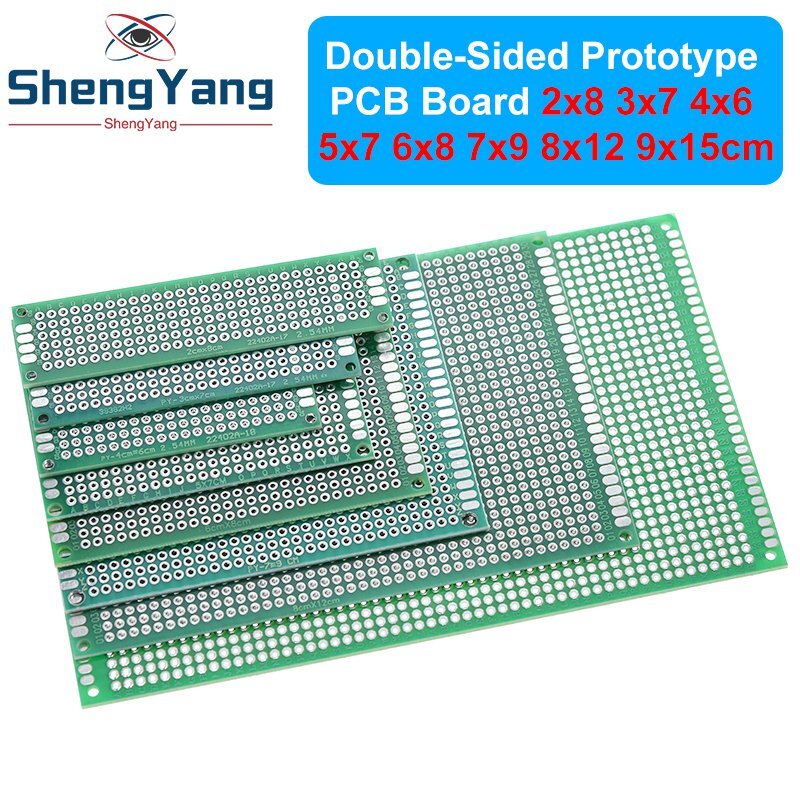 TZT 9x15 8x12 7x9 6x8 5x7 4x6 3x7 2x8 cm prototipo a doppio lato circuito stampato universale fai da te scheda PCB Protoboard per Arduino