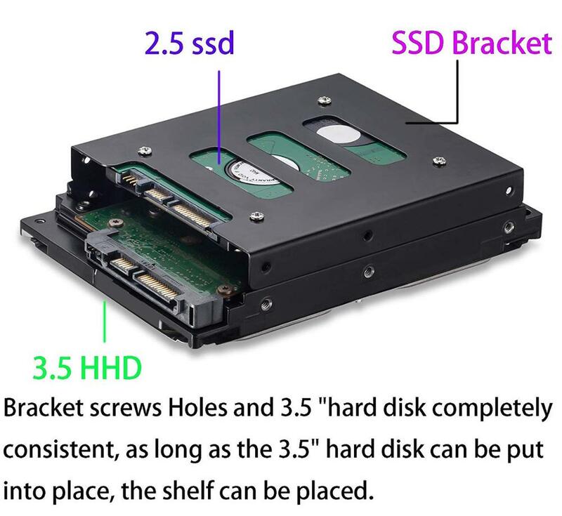 6Pack Ssd Montagebeugel 2.5 Tot 3.5 Adapterhdd Ssd Harde Schijf Bays Houder Metalen Montagebeugel Adapter Voor pc Ssd