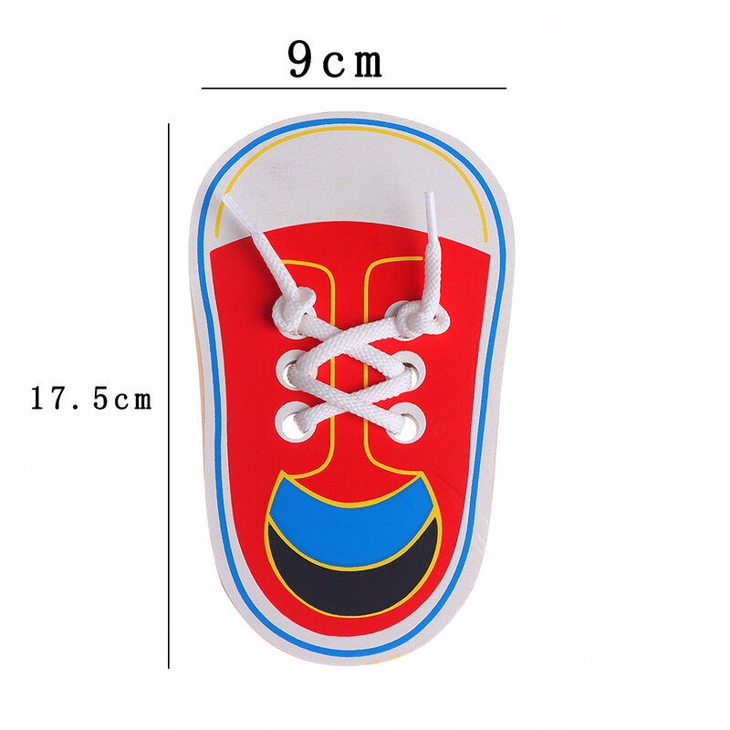 Children Wooden Shoe Lace Educational Toys Tie Shoelaces Toys Practice Montessori Learning