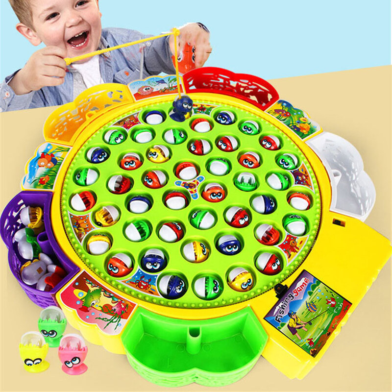 Elétrica Musical Rotating Pesca Toy, Crianças Board, Fish Game, magnético, esportes ao ar livre, brinquedos educativos para meninos e meninas