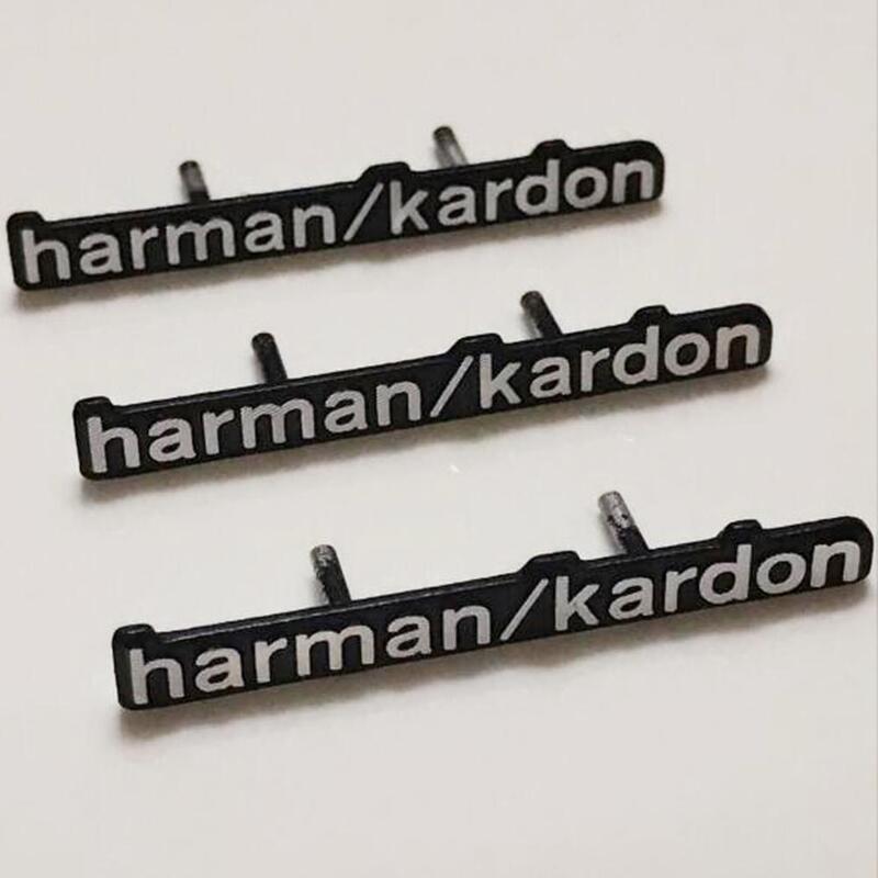 4Pcs harman/kardon Hallo-fi Lautsprecher audio Lautsprecher 3D Aluminium Abzeichen Emblem stereo mit 2 pins 43x5mm