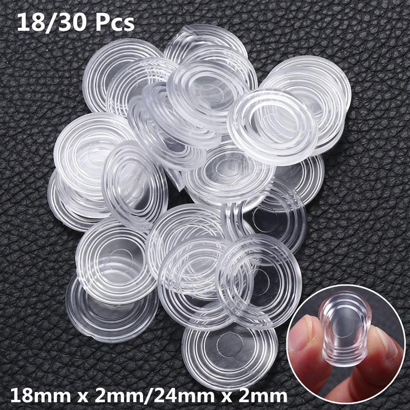 18 Pcs Furniture Bumpers Round Shape Glass Table Pads Transparent Plastic Rubber Mat Non-slip Soft Grip Pads for Wall