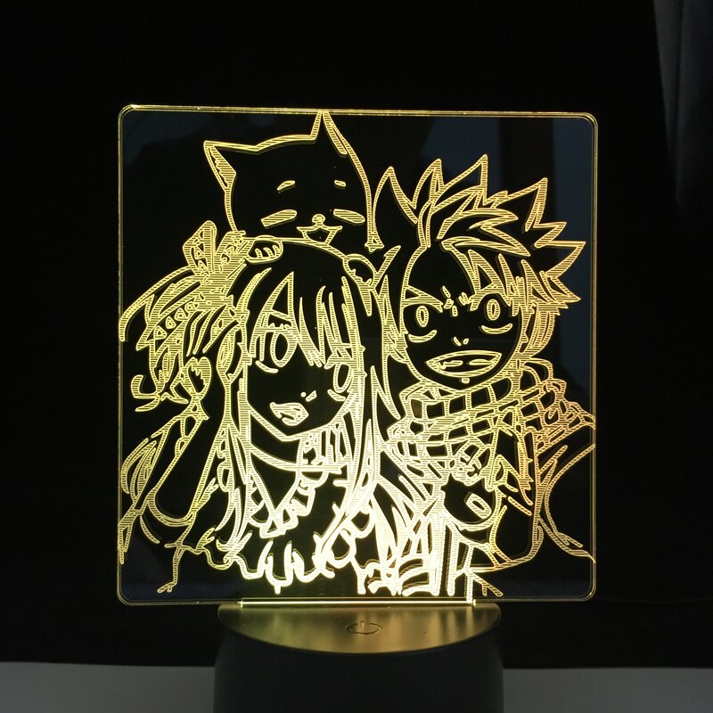 Manga Fairy Tail Group lampka nocna czujnik dotykowy Led Nightlight do pokoju dziecięcego wystrój dzieci prezent lampa stołowa 3d Dropship Best