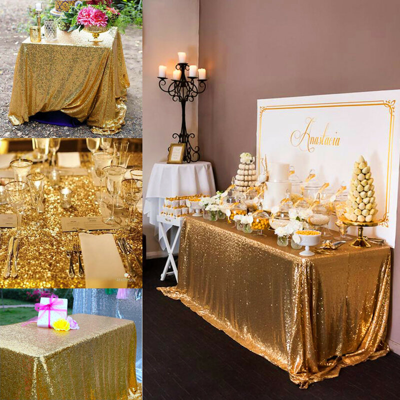 Sequin Tablecloth Ballon Set Glitter  Table Cloth For Wedding Decoration Party Banquet Home Decor