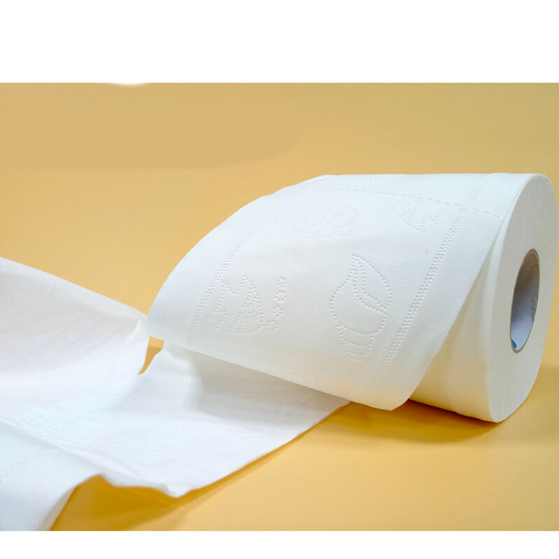 10 Rolls 4-layer For Home Hotel Toliet White Toilet Paper Pattern Core Roll Paper Bathroom Tissue Towel Accessories