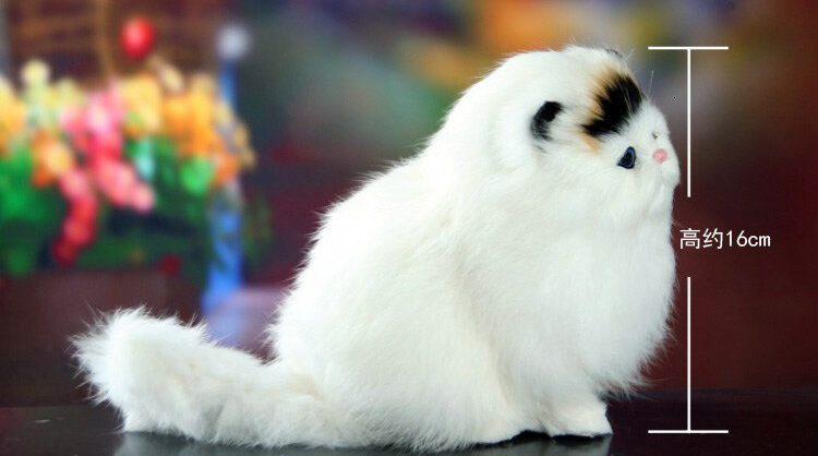 진짜 머리 전자 애완 동물 고양이 인형 시뮬레이션 동물 고양이 장난감 Meowth 어린이 귀여운 애완 동물 플러시 장난감 모델 장식품 Xtmas 선물