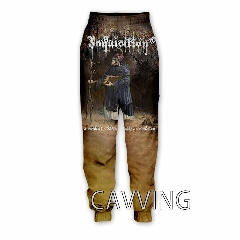 Cavving 3d impressão inquisição banda calças casuais esportes sweatpants em linha reta calças sweatpants jogging calças