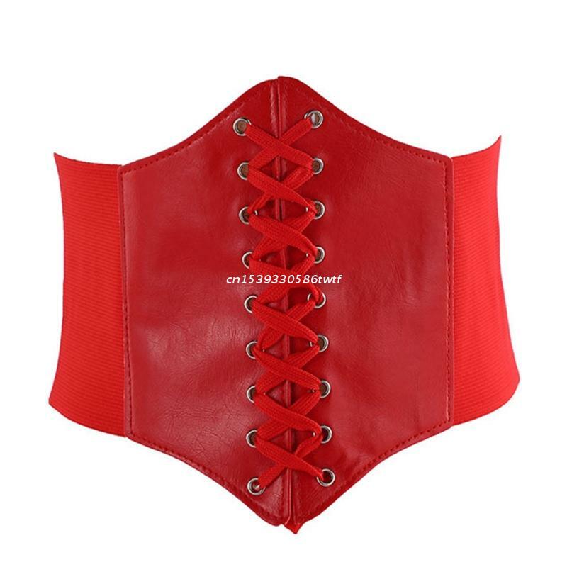 Vrouwen Faux Leather Underbust Corset Taille Riem Steampunk Sexy Lace-Up Bustier Dropship