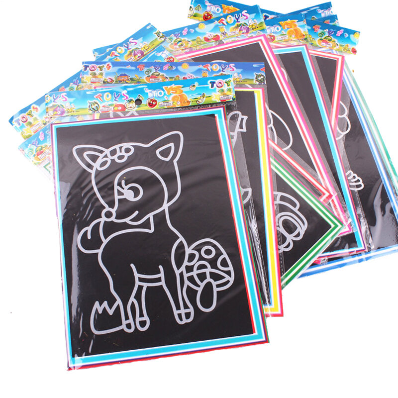 20 pz/10 pz Magic Scratch Art Doodle Pad Sand Painting Cards apprendimento educativo precoce disegno creativo giocattoli per i bambini