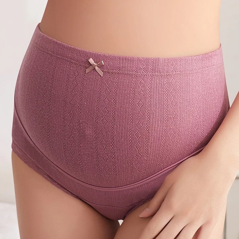 Cuecas de maternidade cintura alta ajustável roupa interior algodão shorts calcinha para grávidas