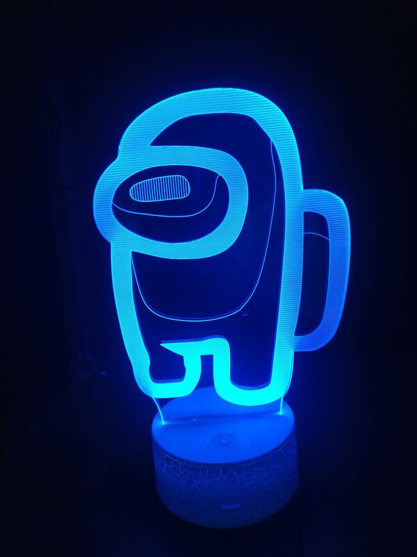 뜨거운 친구 게임 우리 중 로고 3D Illusion 데스크탑 램프 커피 테이블 장식 LED 센서 조명 분위기 침대 옆 밤 램프