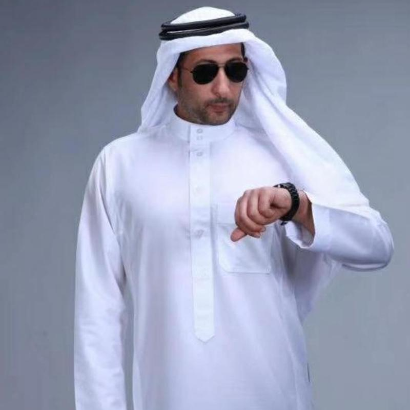 Robe musulmane à manches longues pour hommes, vêtements islamiques, longueur, Arabie saoudite, Pakistan, Kurta, Kaftan, Thobe