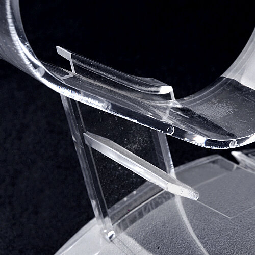 ¡Gran oferta! Soporte de exhibición de plástico transparente portátil para joyería, brazalete, pulsera, reloj, estante práctico, 10cm de altura