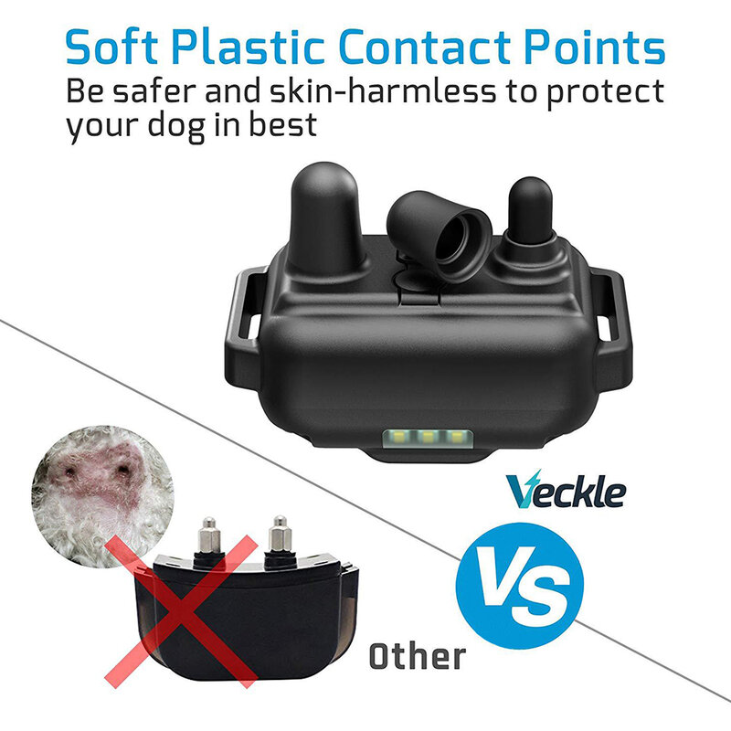 Collar de entrenamiento eléctrico para perro, cuello para mascotas con pantalla LCD, a prueba de agua, recargable, con sonido y a prueba de golpes y vibración, con rango de 800m