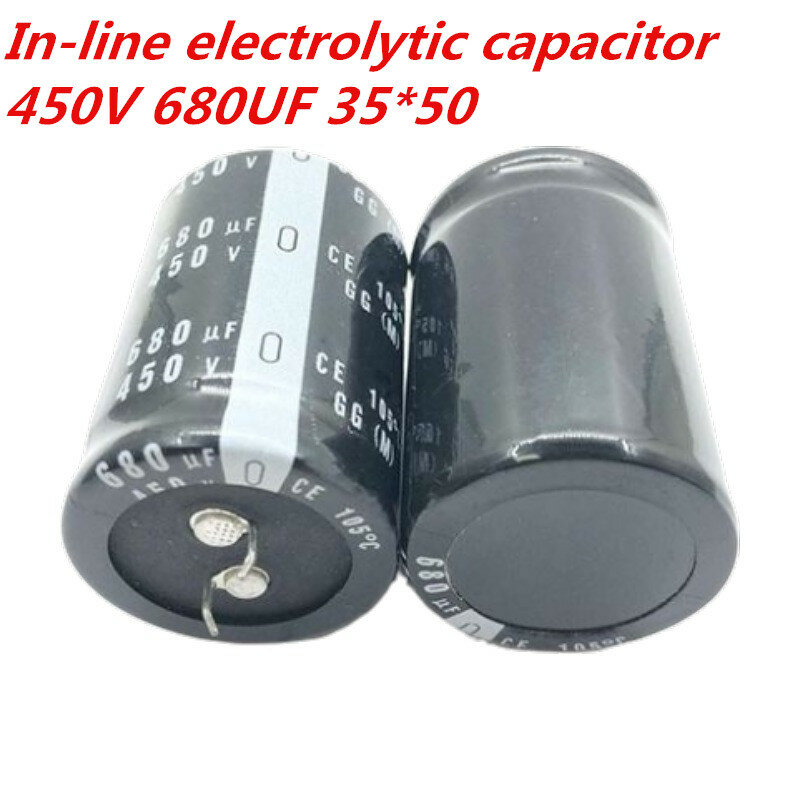 Алюминиевый электролитический конденсатор, 680 мкФ, 450 в, 35 х50 мм, 2-10 шт.