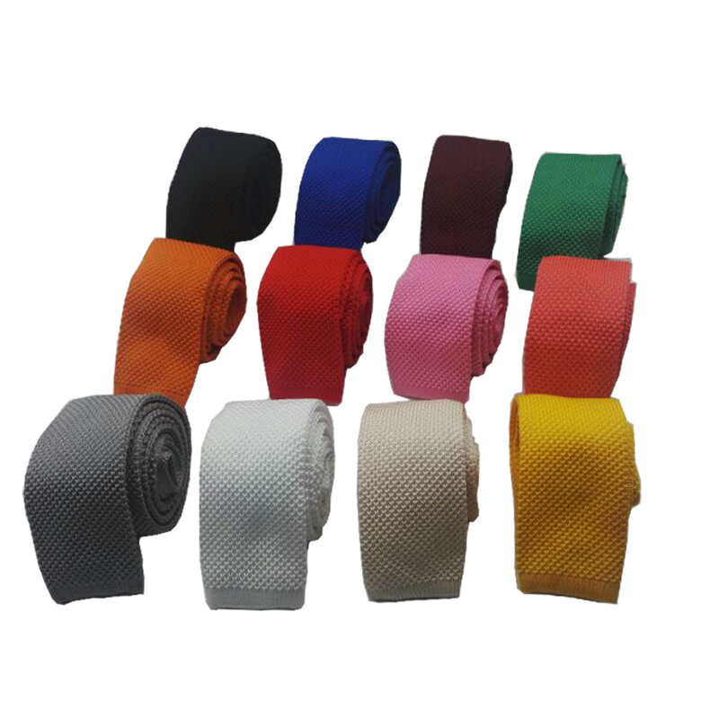 HUISHI-Cravates Slim Solides pour Hommes, Cravates Skinny, Cravates de la raq, 5.5 cm, Noir uni, Rouge, Bleu