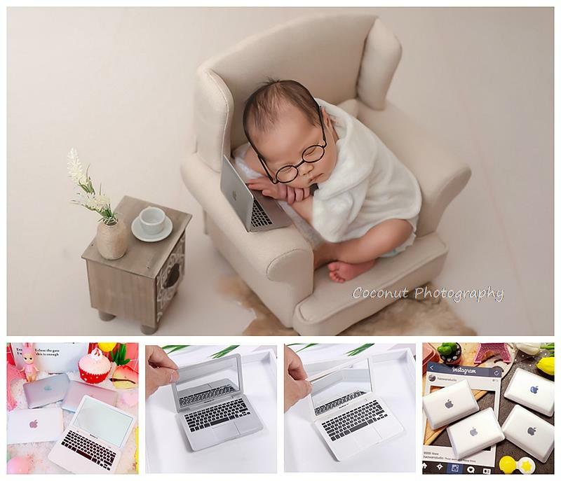 Fotografie Prop Mini Laptop Pasgeboren Baby Schieten Accessoire Creative Props Baby Moderne Thema Fotografie Decoratie Novel Ornament