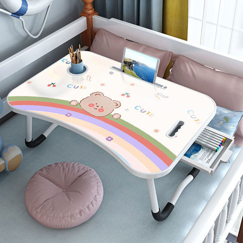 Łóżko biurko na laptopa sypialnia siedzi akademik biurko szkolne proste składane leniwy mały stół biurko dla dzieci stół biurko dziecięce