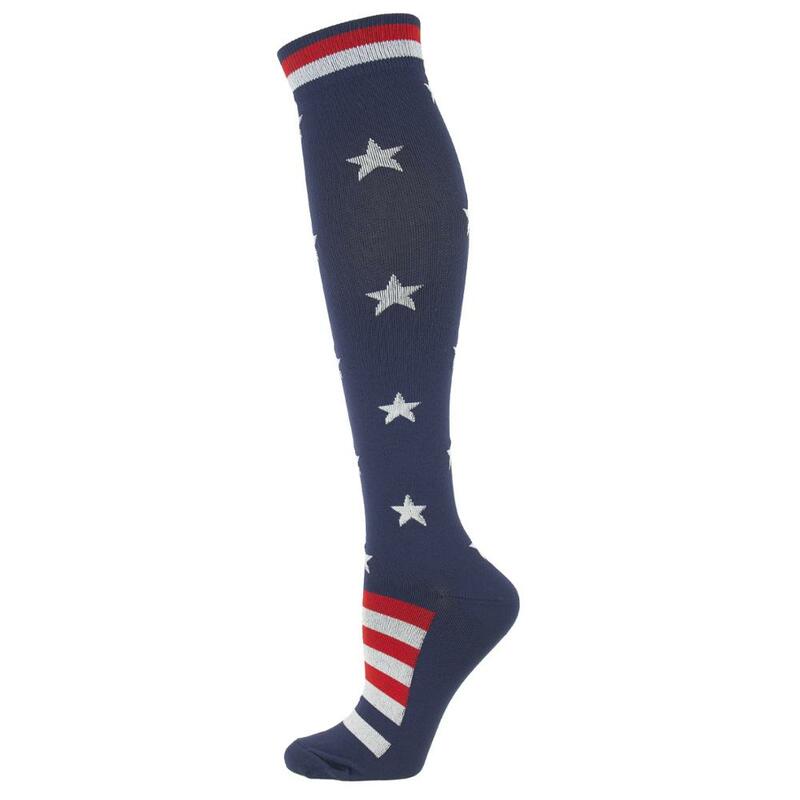 New Compressive Stockings Flag Love Socks Compression Sports Running Nylon Relieve Muscle Fatigue and Varicose Veins 15-20mmHg