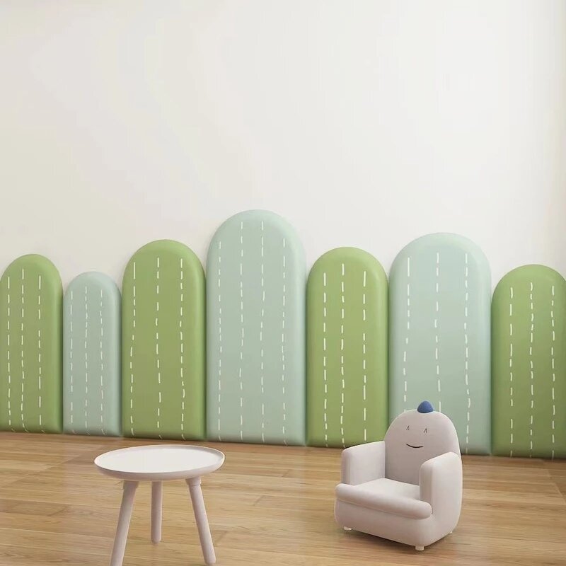 Cactus Headboards Backdrop Wall Soft Pack Cartoon Kids Room Decor Tatami Cabeceros Anti-collision 3D Wall Stickers Self Adhesive