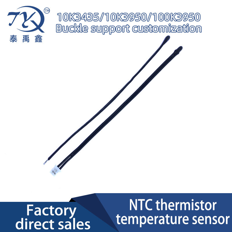 MF52D NTC czujnik temperatury termistora B3435 B3950 10K 100K 50mm 60mm 70mm 80mm 100mm odporność na