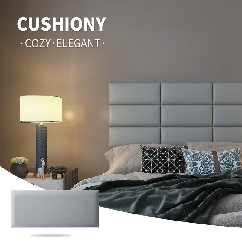 Art3d 12 шт. изголовье кровати для Twin in Grey, размер 25x60 см, 3D Мягкие настенные панели
