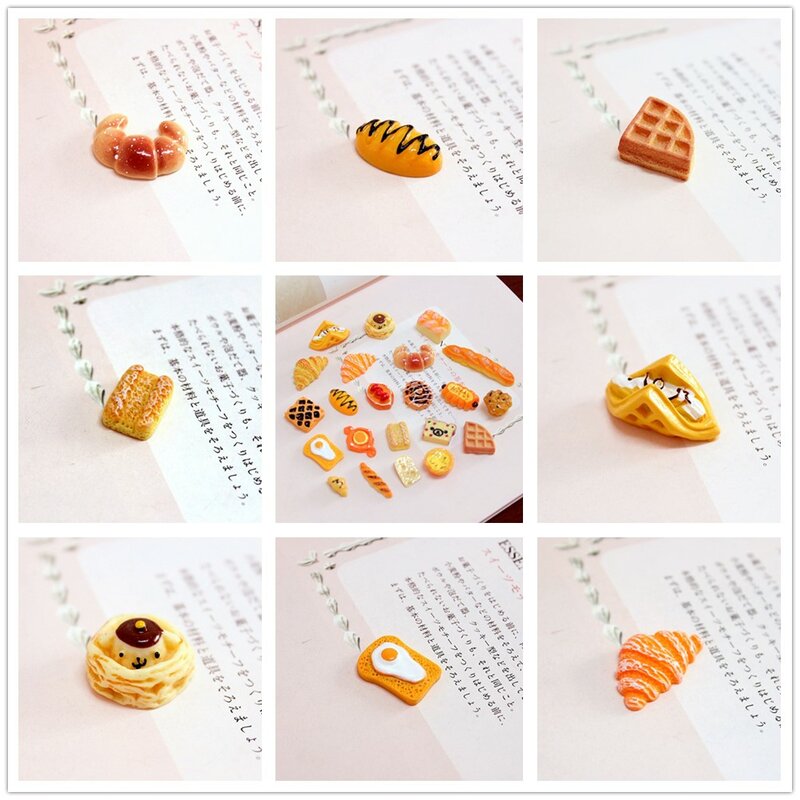 10 Buah Kerajinan Rumah Mini Makanan Ornamen Roti Miniatur Rumah Boneka Dekorasi Rumah Boneka Aksesori Palsu Croissant