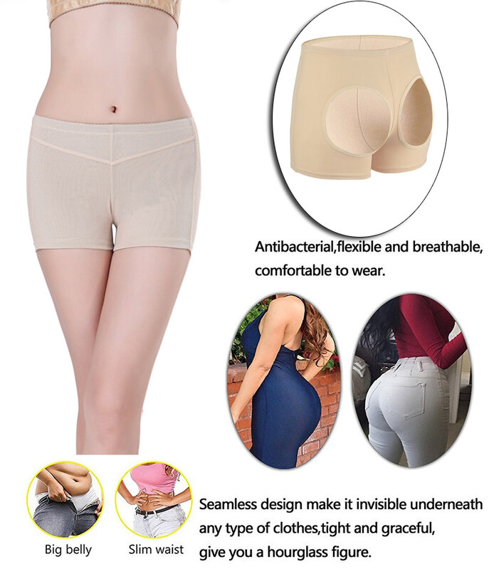 NINGMI Butt Lifter แก้ไขชุดชั้นในสำหรับผู้หญิงเอวเทรนเนอร์ Body Shaper ควบคุมกางเกงเซ็กซี่ยกกางเกงสั้น