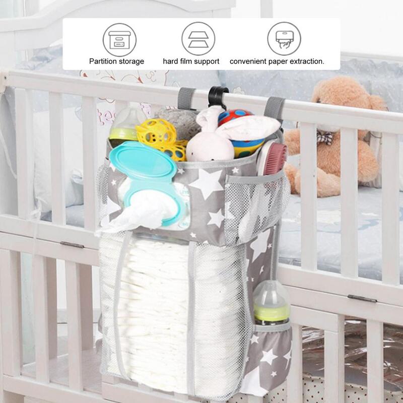 Organizador de almacenamiento para bebé, bolsa de almacenamiento colgante para cuna, organizador de Caddy para bebé, juego de ropa de cama esencial, bolsa de almacenamiento de pañales