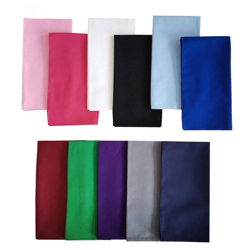 ユニセックスの正方形の綿のスカーフ,無地,非常に柔らかい生地,洗濯に洗える,ポケットにタオル,アクセサリー