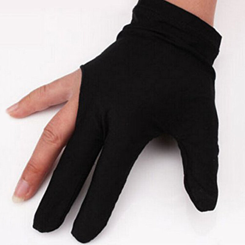 1Pcs Spandex Snooker Billiard Cue Glove Pool Left Hand Open Three Finger Accessory For Unisex Women And Men 4 Colors 8styles