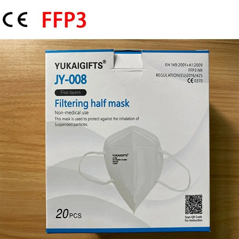 10-50 sztuk FFP3 NR maseczka do twarzy z CE usta maska 5-warstwa odporna na kurz Anti-PM2.5 Anti-Fog Respirator sezonowe maski ochronne JY-008
