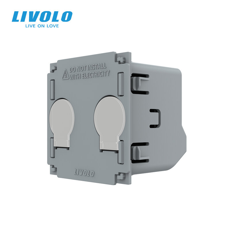 Livolo – Base de interruptor táctil para pared sin panel de vidrio.VL-C702, Interruptor táctil remoto de 2 entradas y 1 vía, estándar europeo, CA 220V-250V