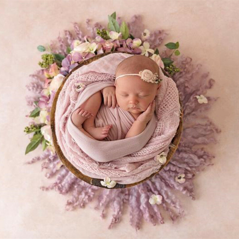 Pasgeboren Baby Sjaal Fotografie Rekwisieten, Baby Mand Kussen Deken Foto Props