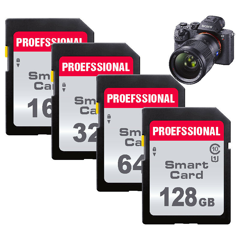 100% Kartu SD 10 Kelas Kecepatan Tinggi 128GB 16GB 256GB 32GB Carte Kartu Memori Sd Flash Usb Stik Kartu SD untuk Kamera Canon
