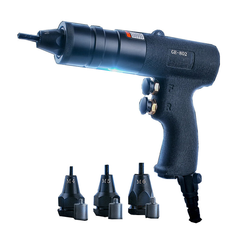 Pneumatic Riveting Nut Gun, Automatic Cap Nut Gun, Riveting Nut Tool, Embedded Muffler, Three Types Of Riveting Interface