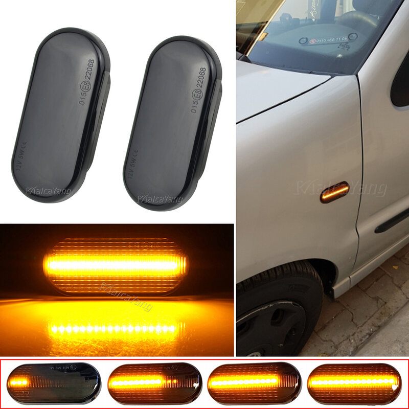 2x światło obrysowe boczne dla Seat Ibiza 6L Cordoba Toledo Leon 1M Skoda Octavia dynamiczny kierunkowskaz LED miga wskaźnik migający