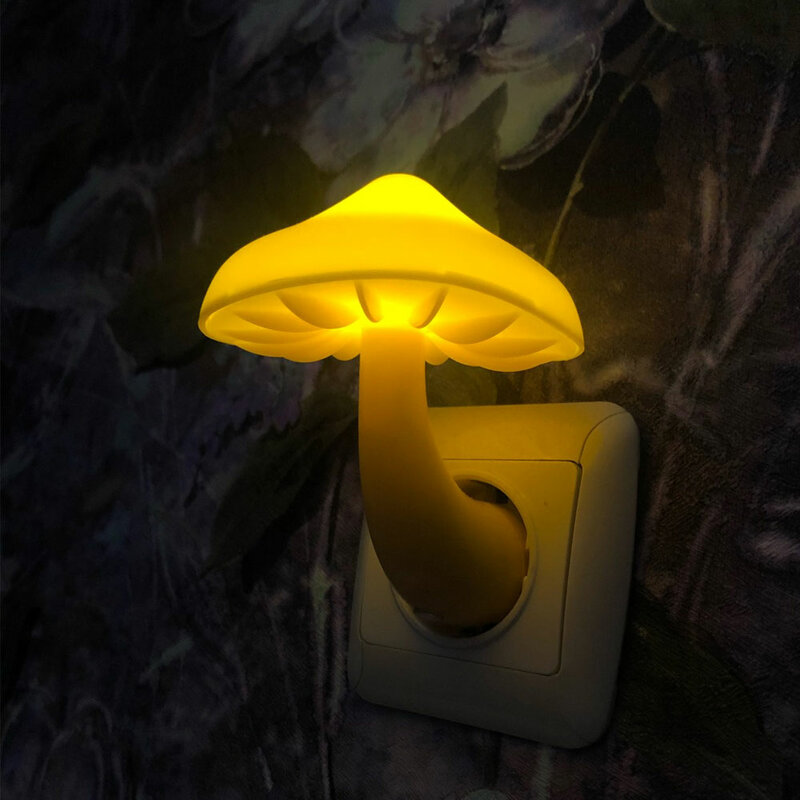 СВЕТОДИОДНЫЙ ночник в виде грибов, настенный светильник с евровилкой, индукционный, энергосберегающий, для защиты окружающей среды, лампа для спальни, домашний декор