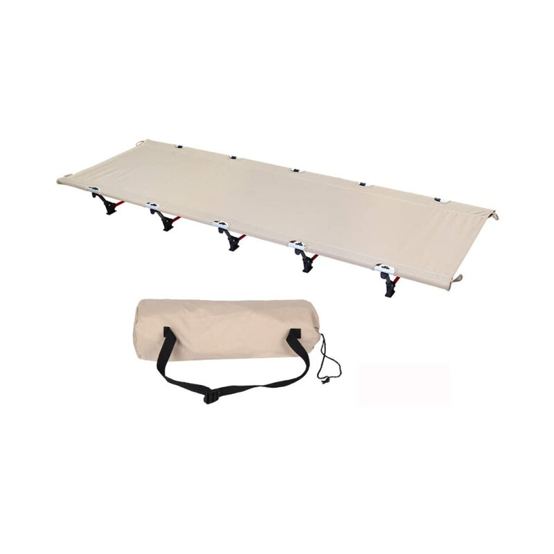 Portable Foldable Camping Cot Single Person Outdoor Folding Bed 330LB Bearing Weight Compact for Outdoor Picnic Camping