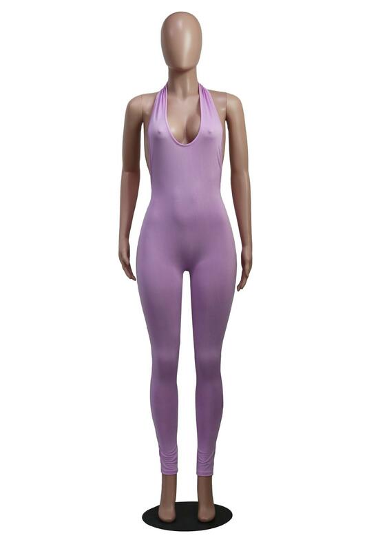 Sâu Gợi Cảm Cổ Chữ V Hở Lưng Body Jumpsuit Nữ Hè 2020 Áo Thể Dục Áo Quần Legging Ôm Body Rompers Nữ Jumpsuit