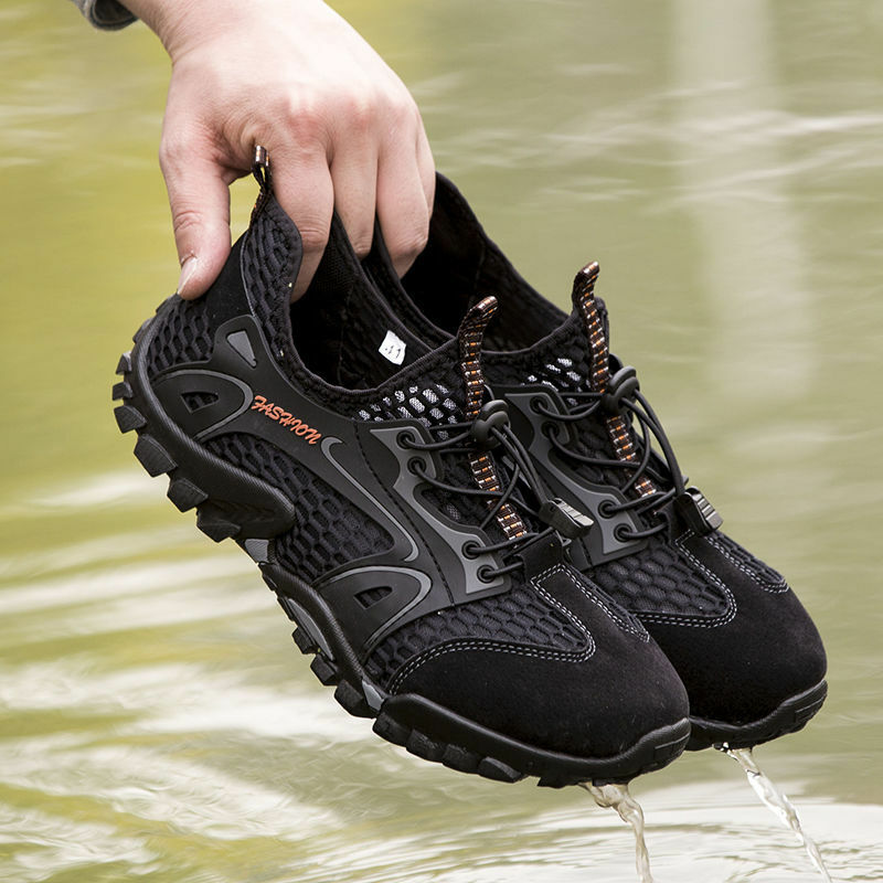 야외 봄 여름 중공 메쉬 통기성 캐주얼 신발 경량 트레킹 캠핑 낚시 여행 소프트 단독 업스트림 신발