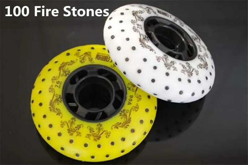 52 104 208 ogień kamień Skating koła do rolki buty biały żółty łyżworolki koła [72mm 76mm 80mm]