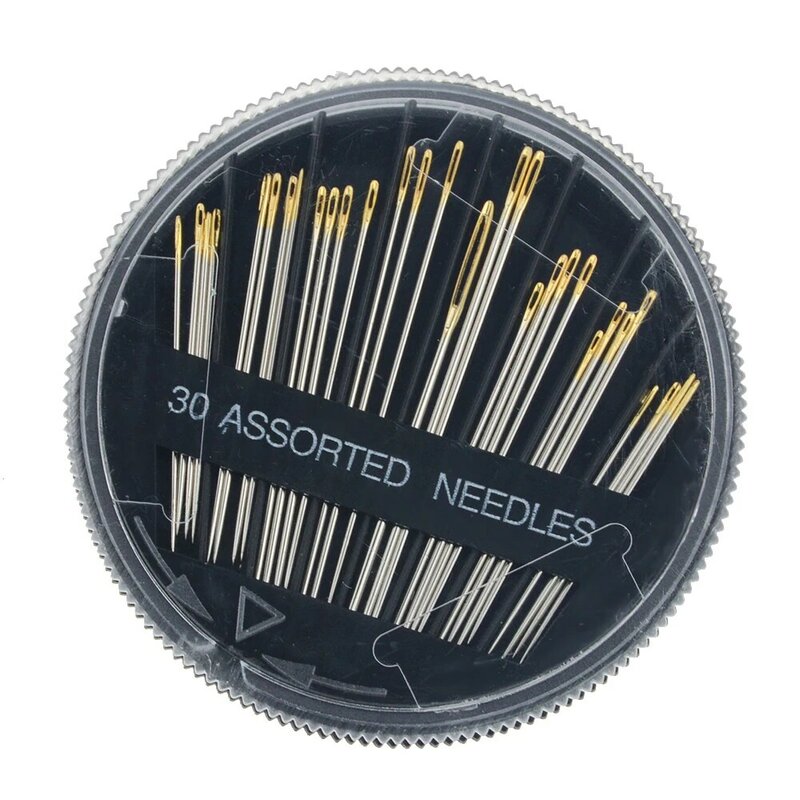 30Pcs/Set 3colors Leather Hand Sewing Needles Gold Eye Needle Embroidery Tapestry Home Wool DIY Sewing Accessories Disc Mounted