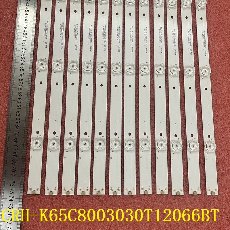 12 pçs/set retroiluminação LED bar Para HAIER 65UG6550G 65UGX3500 65UG6550GA LVU650CSDN CRH-K65C8003030T12066BT-REV1.0
