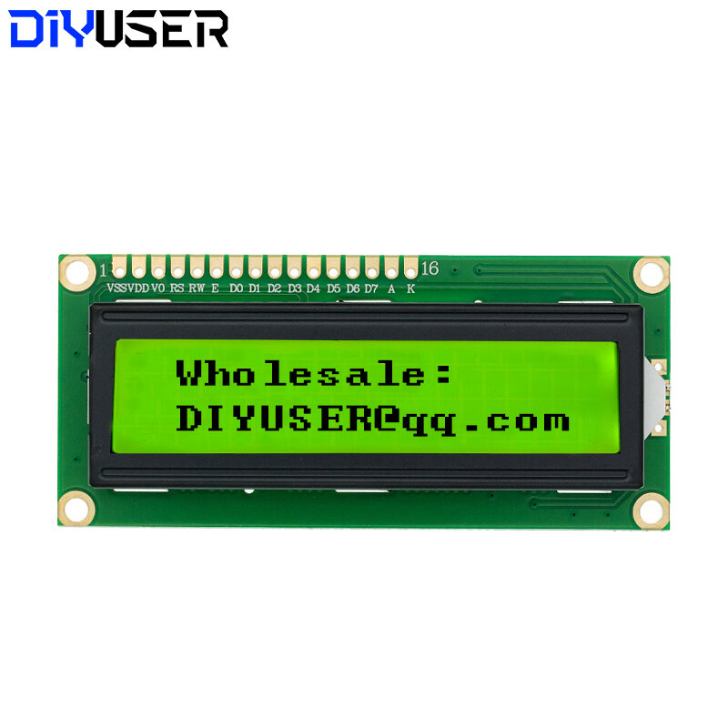 وحدة LCD LCD1602 1602 ، شاشة خضراء/زرقاء ، 16 × 2 حرف ، PCF8574T ، PCF8574 ، واجهة IIC I2C ، 5 فولت لـ Arduino