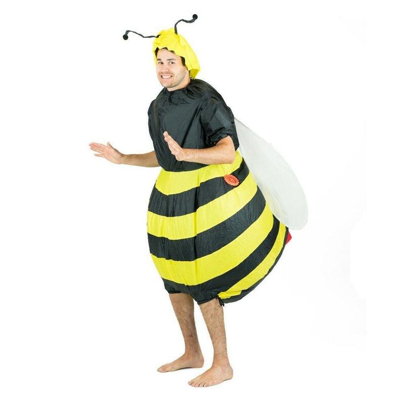 Inflatable Bumble Bee Costumes Women Men for Adults Party Carnival Cosplay Dress Blowup Outfits Halloween Purim Suits