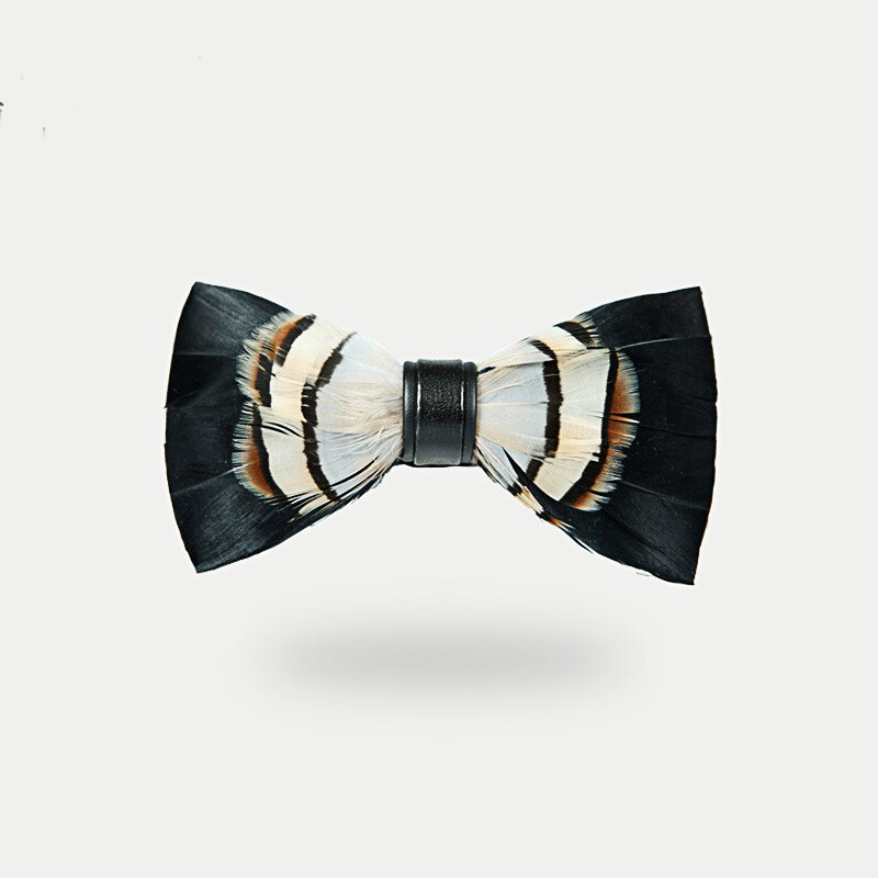 Frete grátis novo laço personalizado masculino, moda casual para homens, penas pretas, cor de cabeça, gravata borboleta, noivo, combate, cerimônia de banquete