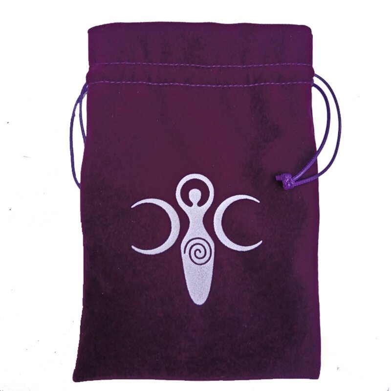 Velluto fasi lunari tarocchi carte oracolo borsa di stoccaggio rune costellazione strega accessori per dio borsa per dadi gioielli